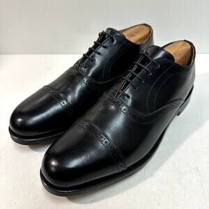 NEW SOLES Rancourt & Co. Bartlett Oxford Cap Toe Brogue Black Maine USA EUC 10 D